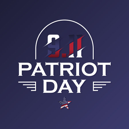 Patriot Day 9 11 USA emblem template background. Vector illustration