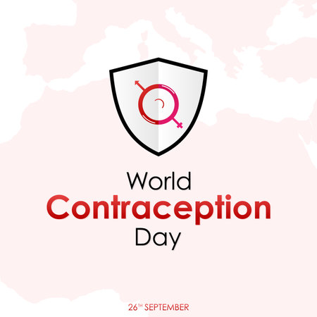 World Contraception Day banner or social media post template.  Vector illustrationのイラスト素材