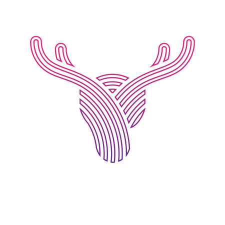 Abstract colorful Deer Fingerprint logo design vector. Vector illustrationのイラスト素材