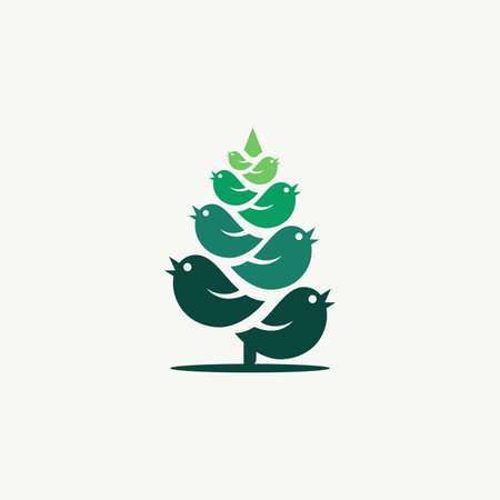Animal Bird pine logo design silhouette icon vector. Vector illustrationのイラスト素材