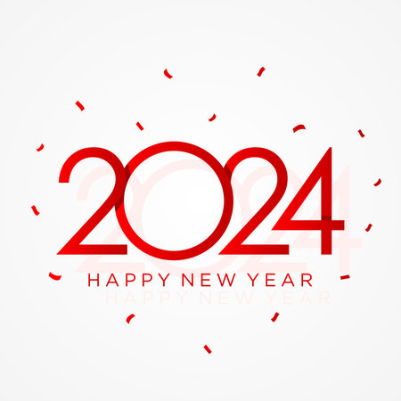 2024 New Year Abstract color red design element background. Vector illustration
