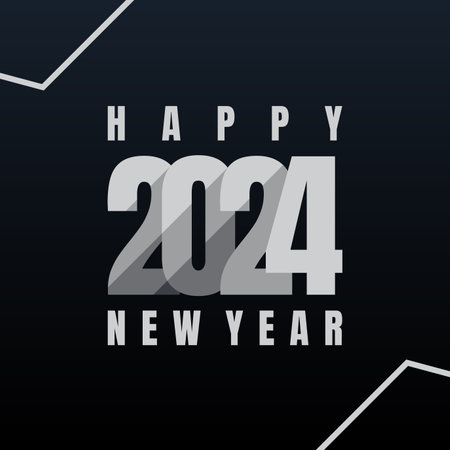 Happy New Year 2024 design template background. Vector illustrationのイラスト素材