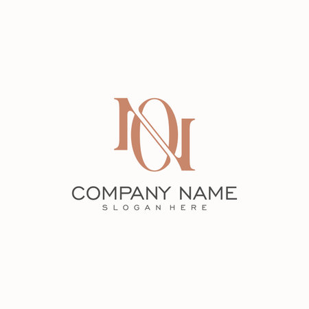 Luxury initial NO or ON monogram text letter logo design. Vector illustrationのイラスト素材