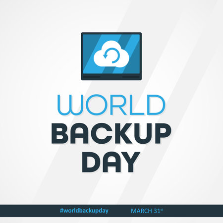 Letter World Backup Day element template design March 31st. Vector illustrationのイラスト素材