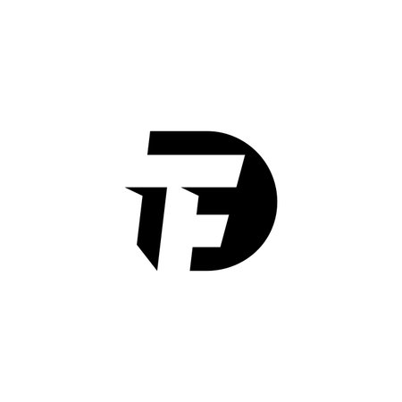 DTF Abstract initial monogram letter alphabet logo design. Vector illustrationのイラスト素材
