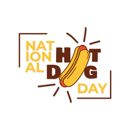 National Hot Dog Day letter design template background vector illustrationのイラスト素材