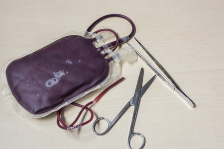 Donor blood bagの写真素材