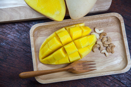 Golden mango split.の写真素材