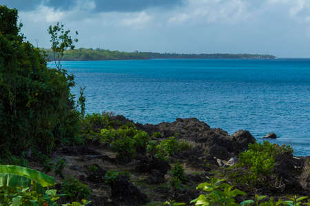 San Andres island coast of coral rock.の写真素材