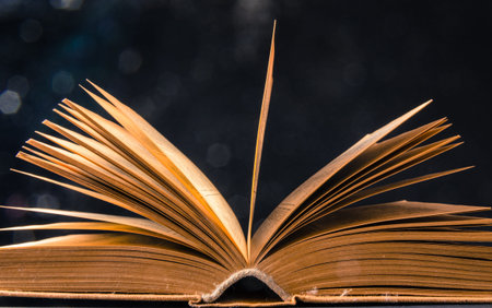  concept of an open book with bokeh effect 