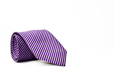  purple tie isolated on white の写真素材