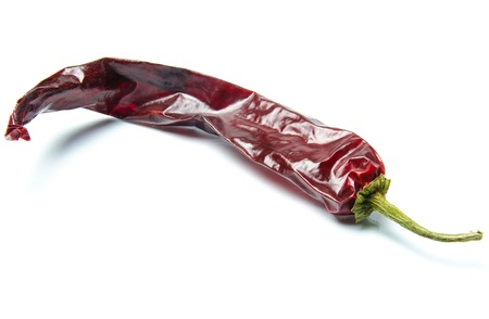 Dried red pepper on white background の写真素材