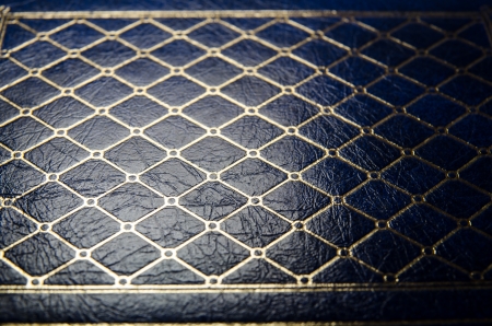 Dark blue decorative leather background or texture の写真素材