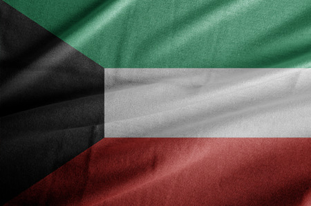 Waving colorful Kuwait flagの写真素材
