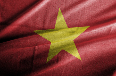 Vietnam waving flagの写真素材