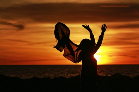 sunset dancerの写真素材