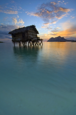 bajau floating houseのeditorial素材
