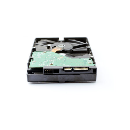 desktop hard disk drive on white background