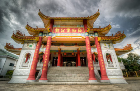old temple entrance at sandakan.