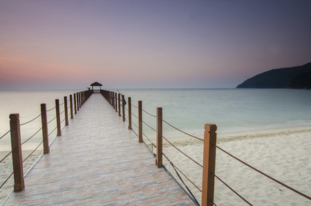 Sunrise view at fisherman jetty .の写真素材