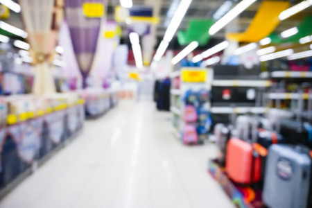 Blurred Background Image of Shelf in Warehouse or Storehouse.の写真素材