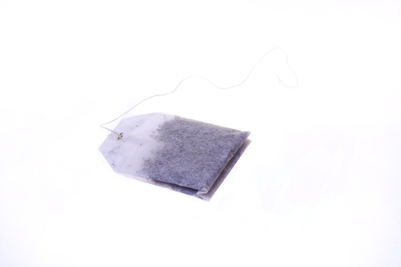 Tea Bag Isolated on white backgroundの写真素材