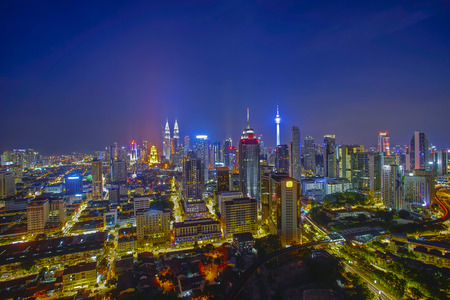 Kuala Lumpur, Malaysia City Center skyline at nightの写真素材