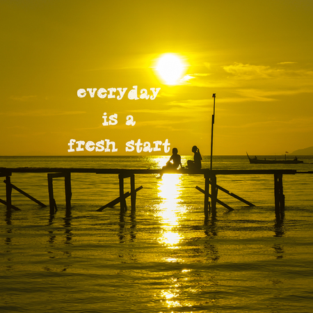 Life Inspirational Quotes - Everyday is a fresh start on nature backgroundの写真素材