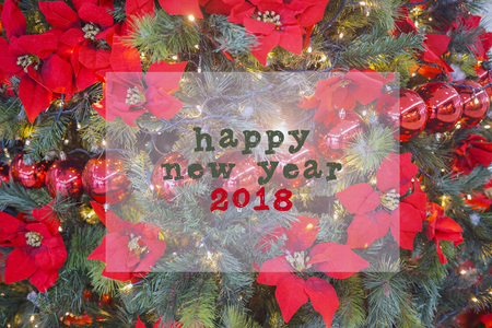 New Year Greeting - Happy New Year 2018. Blurry background.の写真素材