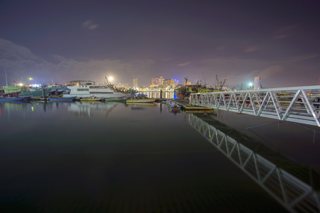 Night scenery of Fisherman jetty at Kuala Terengganuの写真素材