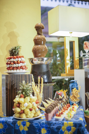 Various type of dessert at buffetの写真素材