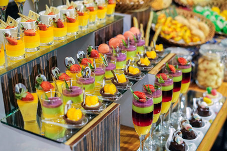 Various type of dessert at buffet