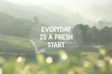 Life Inspirational Quotes - Everyday is a fresh start.の写真素材