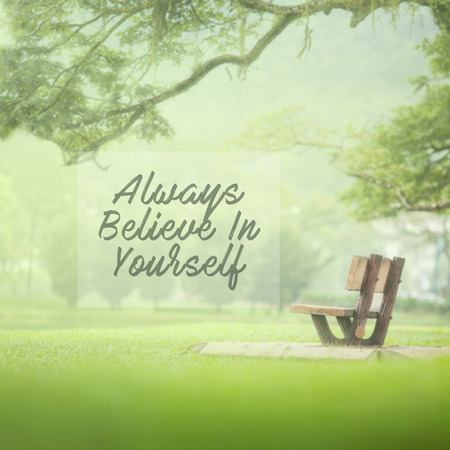 Motivational and inspiration quote - Always believe in yourself. Retro styleの写真素材
