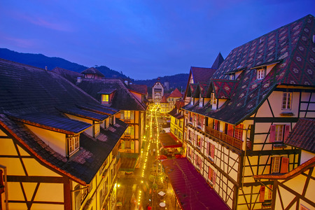 View of old French Style Public Building at, Colmar Bukit Tinggi During Blue Hourの写真素材