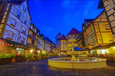 View of old French Style Public Building at, Colmar Bukit Tinggi During Blue Hourの写真素材