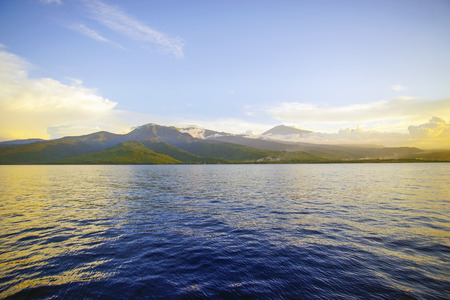 Majestic Mount Rinjani, view from yatchの写真素材