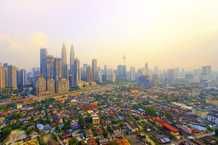 Kuala Lumpur city skyline building during sunriseの写真素材