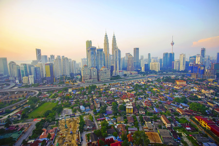 Kuala Lumpur city skyline building during sunriseの写真素材