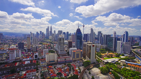 View of Kuala Lumpur skyscapper landscape with beautiful cloudscape formation after rainのeditorial素材
