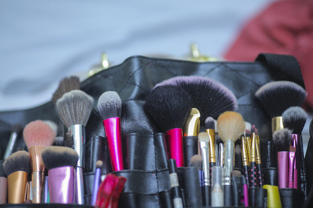Various type of make up brushの写真素材