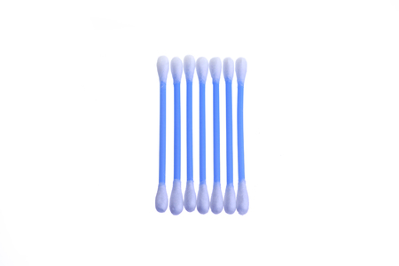 Cotton bud isolated on white backgroundの写真素材