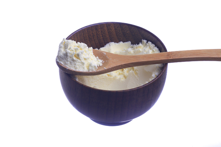 Close up of a baby powder milk isolated on white backgroundの写真素材