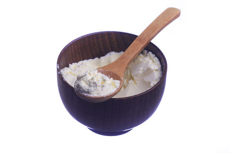 Close up of a baby powder milk isolated on white backgroundの写真素材