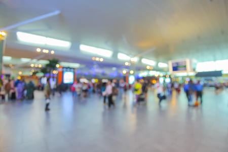 Abstract blur image of modern airport counter.の写真素材