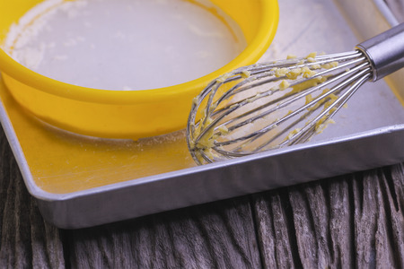 Close up equipment to mixes the cake ingredientsの写真素材
