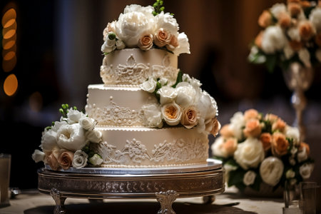 beautiful wedding cake - generative aiの素材