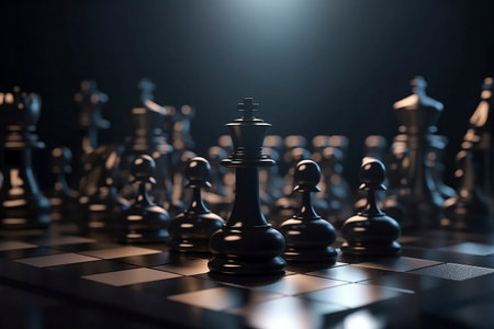 chess competition Concept of Strategy business ideas, chess battle. 3d renderingの素材