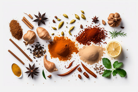 Top view of milk tea and the ingredient - AIの素材
