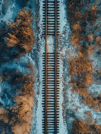 aerial view of railway - aiの素材